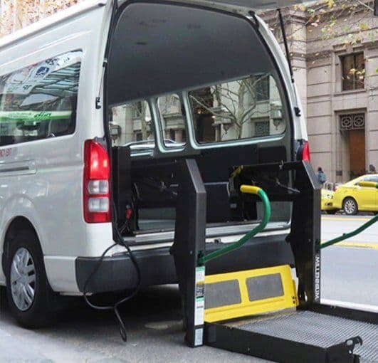 Wheelchair accessible cab interior Melbourne